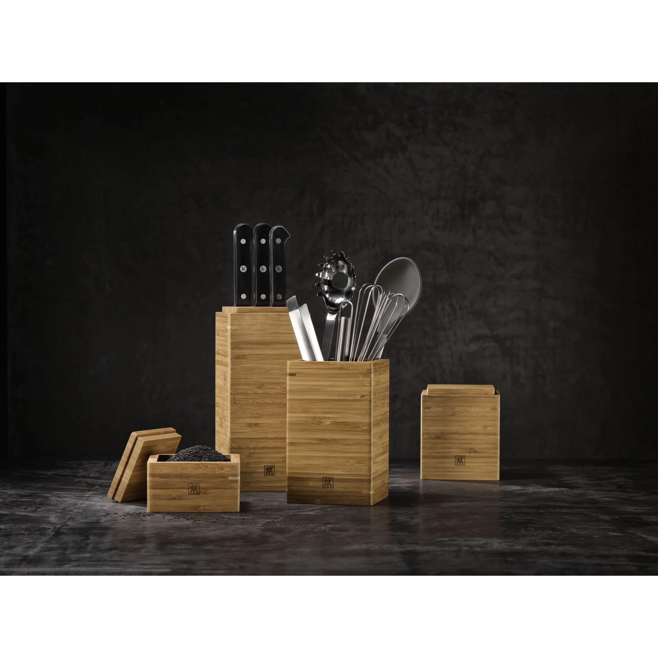 Zwilling Set Ceppo Verticale Quadrato - 4-pz., Bambù 2 Zwilling Set Ceppo Verticale Quadrato - 4-pz., Bambù - immagine 2