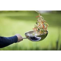 Demeyere Wok Fondo Piatto - 26 Cm, 18/10 Acciaio Inossidabile -Cucina Negozio 000022608
