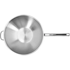 Demeyere Wok Fondo Piatto - 36 Cm, 18/10 Acciaio Inossidabile -Cucina Negozio 000023118