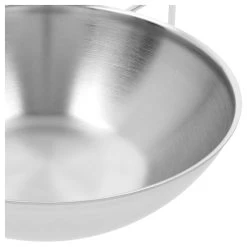 Demeyere Wok Fondo Piatto - 30 Cm, 18/10 Acciaio Inossidabile -Cucina Negozio 000023253