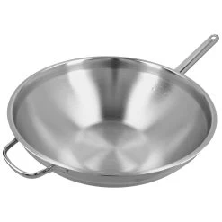 Demeyere Wok Fondo Piatto - 36 Cm, 18/10 Acciaio Inossidabile -Cucina Negozio 000023358