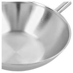 Demeyere Wok Fondo Piatto - 30 Cm, 18/10 Acciaio Inossidabile -Cucina Negozio 000023638