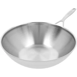 Demeyere Wok Fondo Piatto - 30 Cm, 18/10 Acciaio Inossidabile -Cucina Negozio 000023867