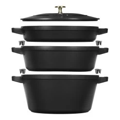 Staub Set Di Pentole - 3-pz., Ghisa