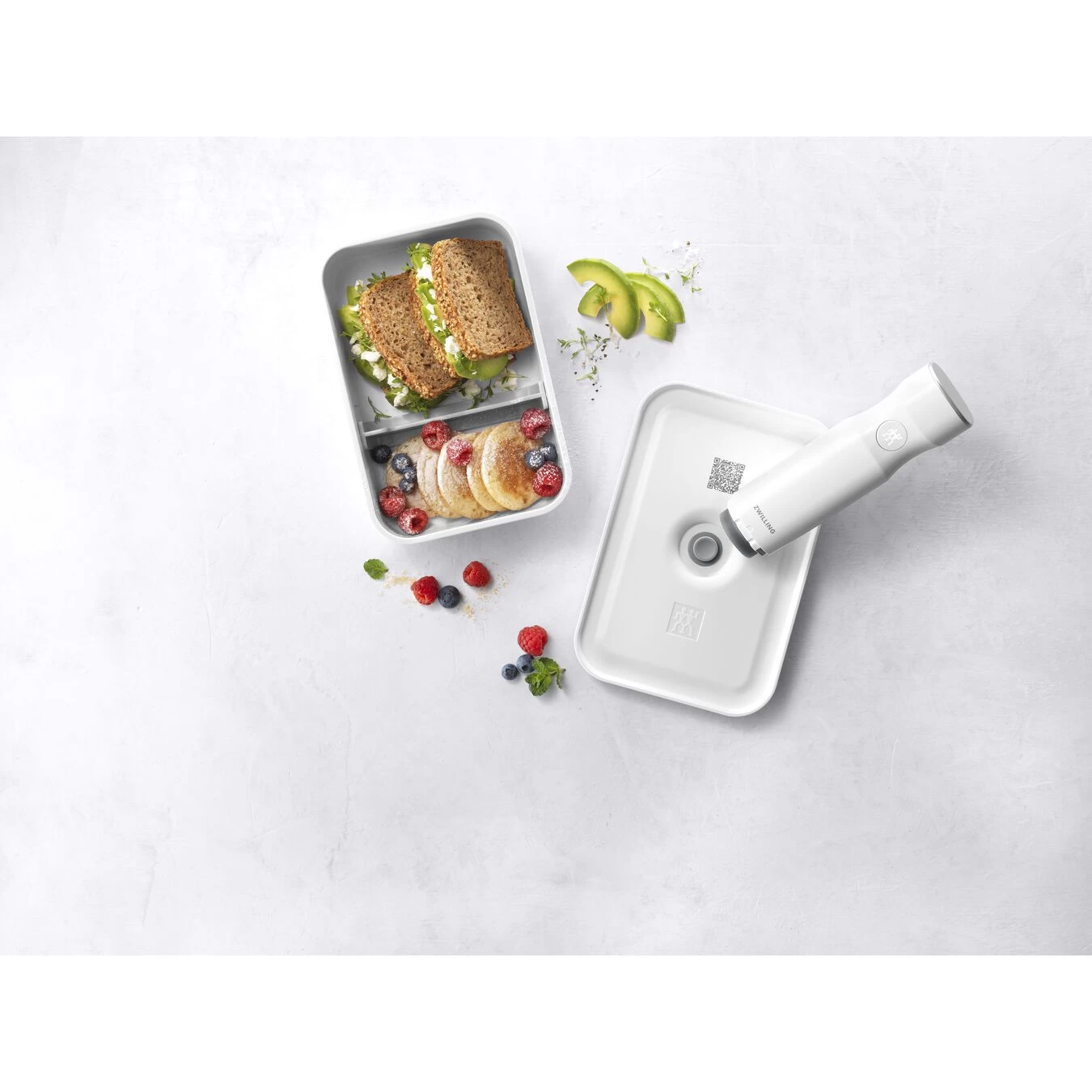 Zwilling Lunch Box Sottovuoto L Piatto, Plastica, Bianco-grigio 6 Zwilling Lunch Box Sottovuoto L Piatto, Plastica, Bianco-grigio - immagine 6