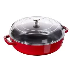 Staub Tegame Con Coperchio In Vetro Rotondo - 26 Cm, Ciliegia
