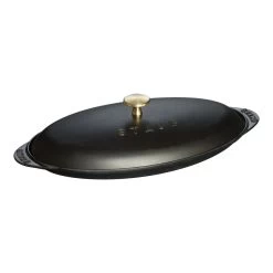Staub Pirofila Con Coperchio Ovale - 31 Cm, Nero