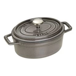 Staub Cocotte Ovale - 17 Cm, Colore Grigio Grafite