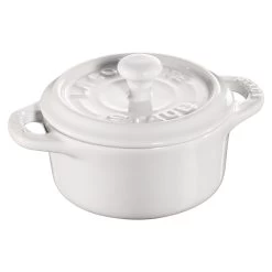 Staub Mini Cocotte Rotonda - 10 Cm, Bianco Puro