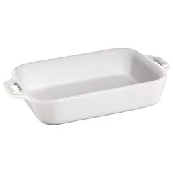 Staub Pirofila Rettangolare - 20 X 16 Cm, Colore Bianco Puro