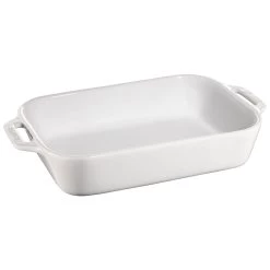 Staub Pirofila Rettangolare - 27 X 20 Cm, Colore Bianco Puro