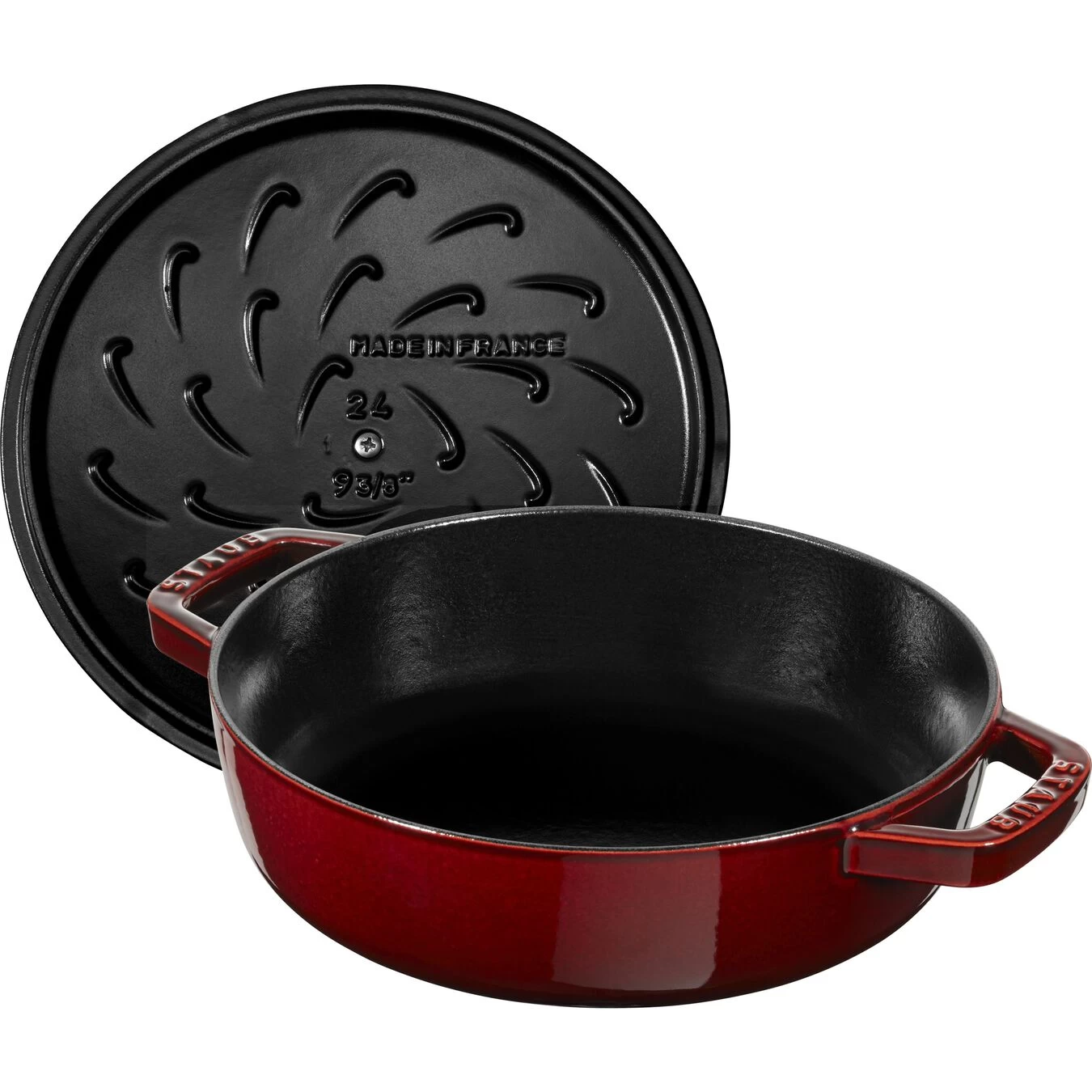 Staub Tegame Chistera Rotondo - 24 Cm, Granatina 2 Staub Tegame Chistera Rotondo - 24 Cm, Granatina - immagine 2