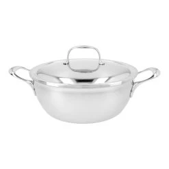 Demeyere Tegame Con Coperchio A Doppia Parete - 24 Cm, 18/10 Acciaio Inossidabile