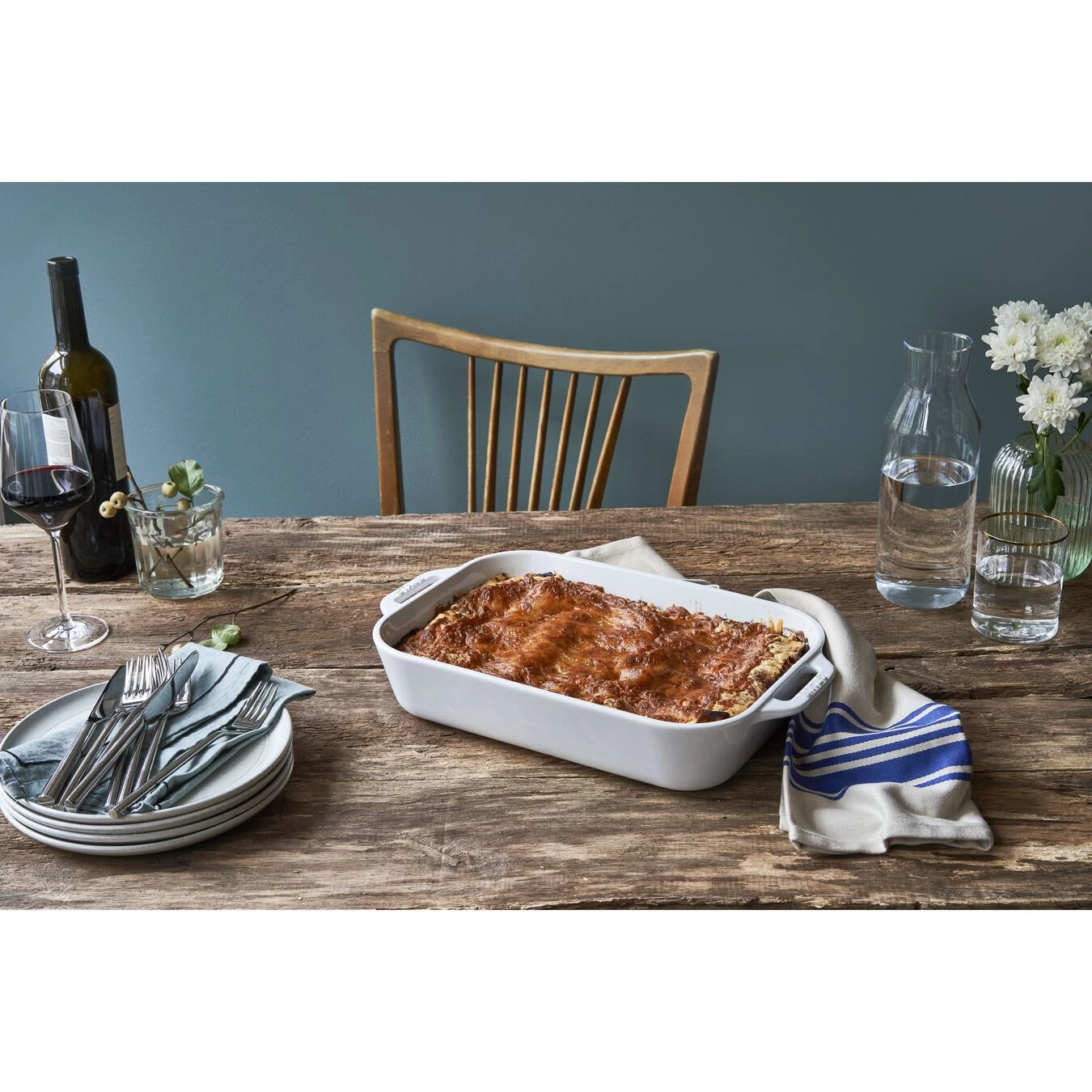 Staub Pirofila Rettangolare - 34 X 24 Cm, Colore Bianco Puro 3 Staub Pirofila Rettangolare - 34 X 24 Cm, Colore Bianco Puro - immagine 3