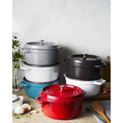 Staub Cocotte Rotonda - 24 Cm, Colore Grigio Grafite -Cucina Negozio 750031056