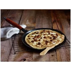 Staub Crepiere Con Manico In Legno Rotonda - 28 Cm, Nero -Cucina Negozio 750039974