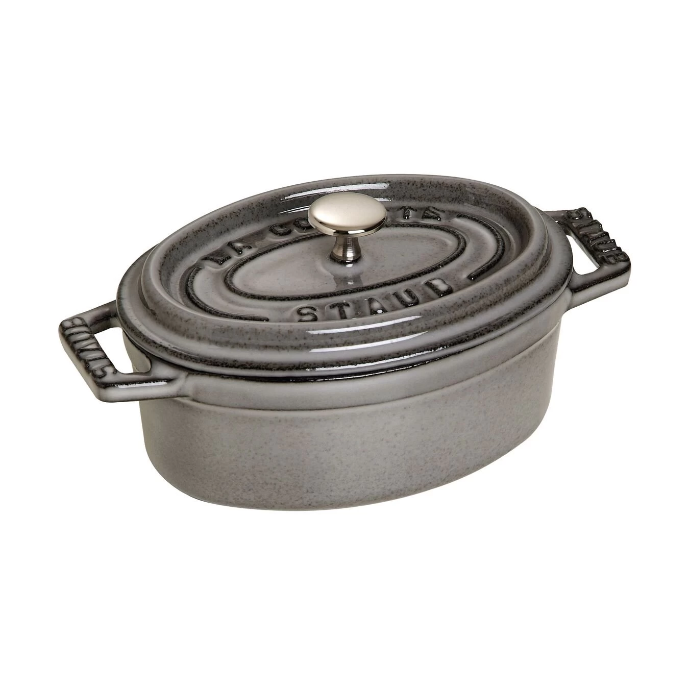Staub Mini Cocotte Ovale - 11 Cm, Grigio Grafite 1 Staub Mini Cocotte Ovale - 11 Cm, Grigio Grafite