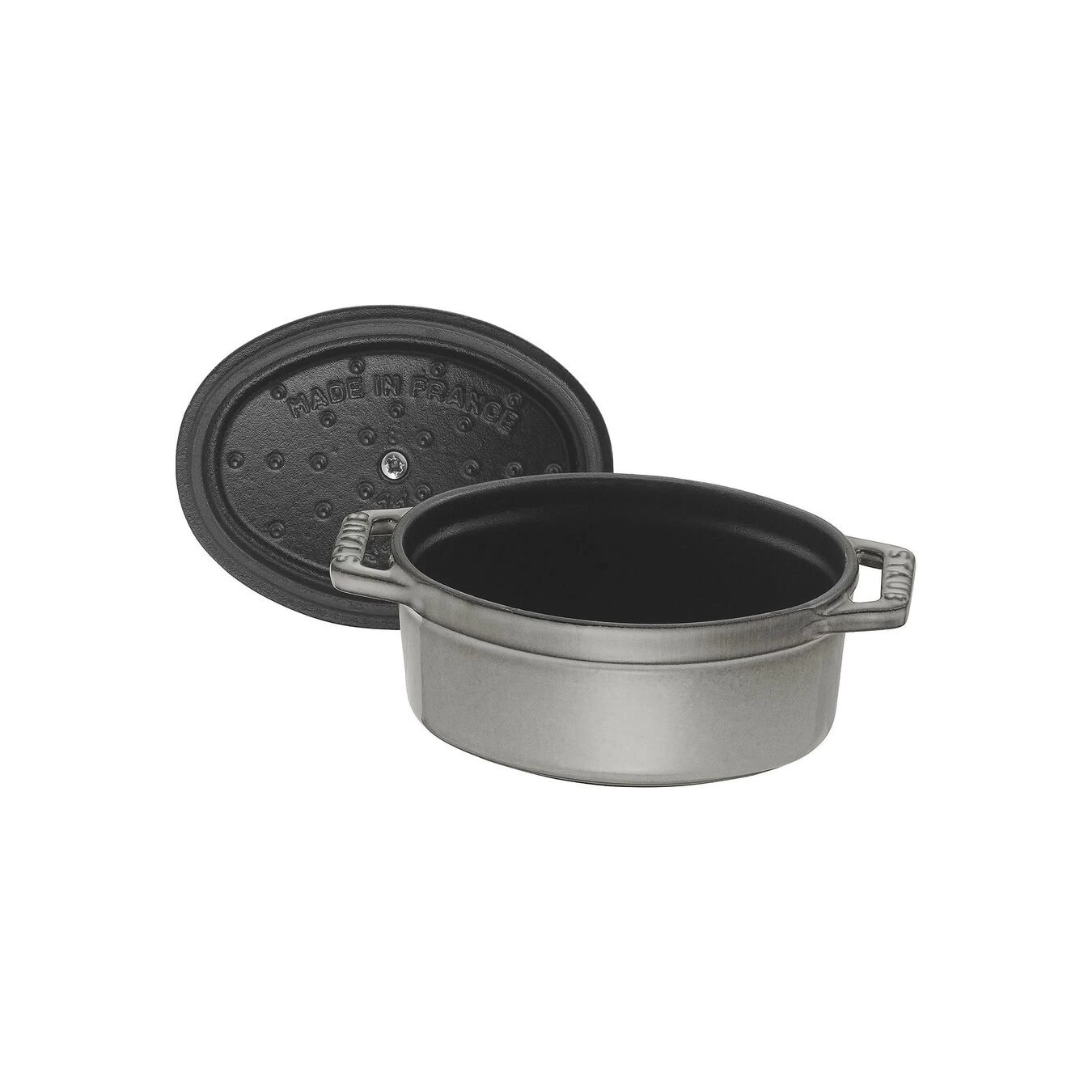 Staub Mini Cocotte Ovale - 11 Cm, Grigio Grafite 5 Staub Mini Cocotte Ovale - 11 Cm, Grigio Grafite - immagine 5