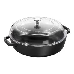 Staub Tegame Con Coperchio In Vetro Rotondo - 24 Cm, Nero