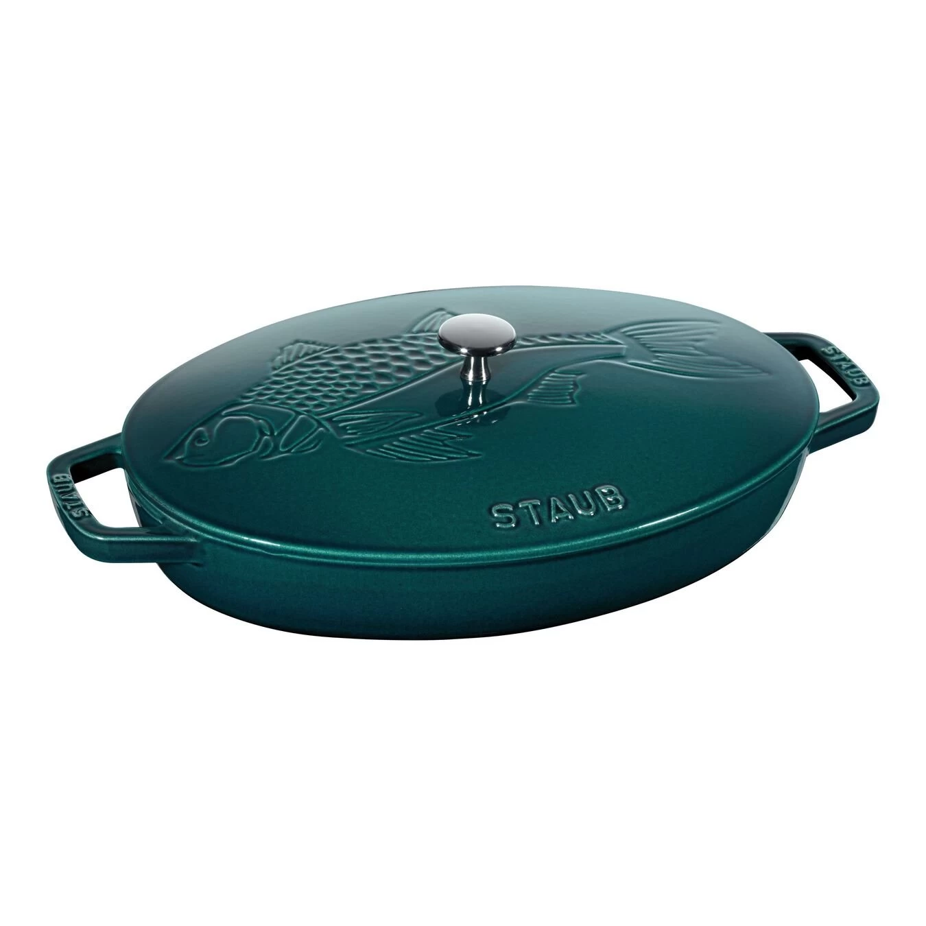 Staub Pirofila Con Coperchio Ovale - 33 Cm, La-Mer 1 Staub Pirofila Con Coperchio Ovale - 33 Cm, La-Mer