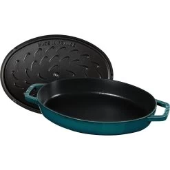Staub Pirofila Con Coperchio Ovale - 33 Cm, La-Mer 10 Staub Pirofila Con Coperchio Ovale - 33 Cm, La-Mer -Cucina Negozio 40501 125 0 6