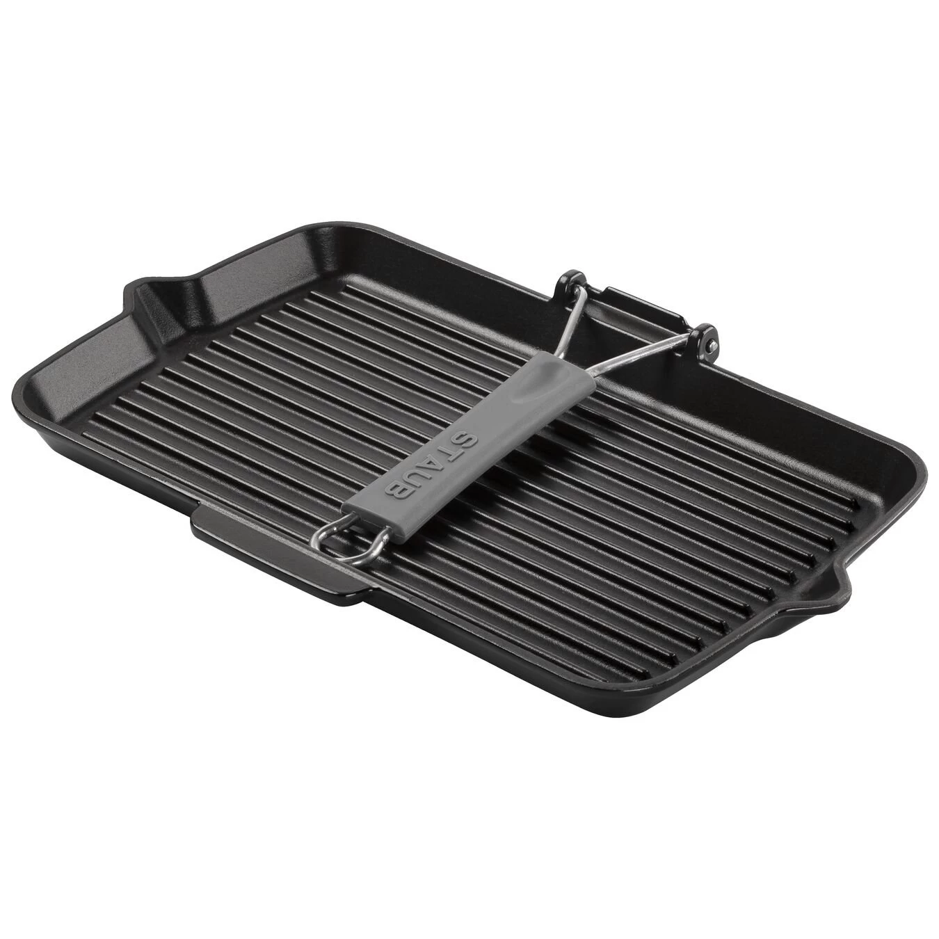 Staub Grill Con Becchi Rettangolare - 34 X 21 Cm, Nero 2 Staub Grill Con Becchi Rettangolare - 34 X 21 Cm, Nero - immagine 2