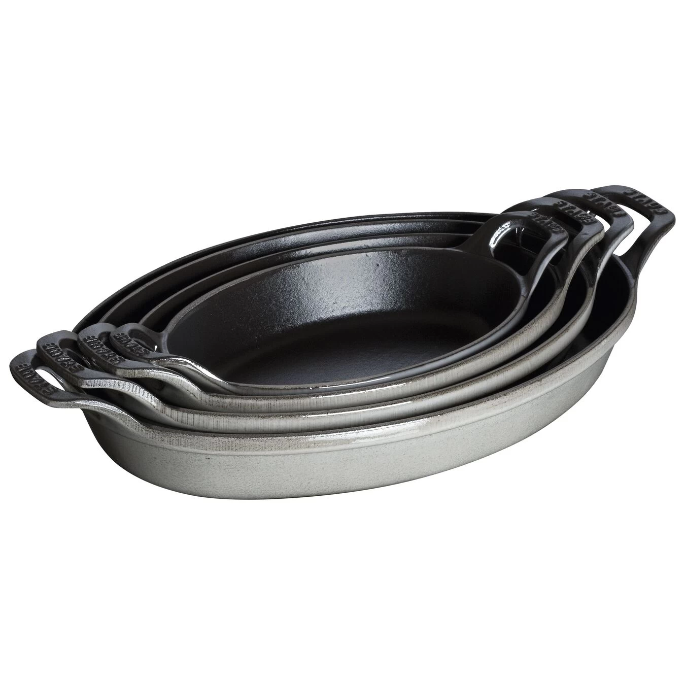 Staub Pirofila Ovale - 24 Cm, Colore Grigio Grafite 2 Staub Pirofila Ovale - 24 Cm, Colore Grigio Grafite - immagine 2