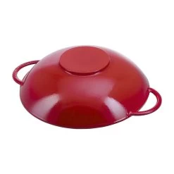 Staub Wok Con Coperchio In Vetro Rotondo - 37 Cm, Ciliegia -Cucina Negozio 40509 898 0 4
