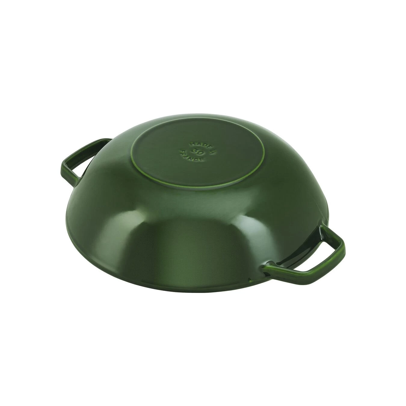 Staub Wok Con Coperchio In Vetro Rotondo - 30 Cm, Basilico 3 Staub Wok Con Coperchio In Vetro Rotondo - 30 Cm, Basilico - immagine 3