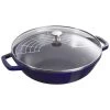 Staub Wok Con Coperchio In Vetro Rotondo - 30 Cm, Blu Scuro