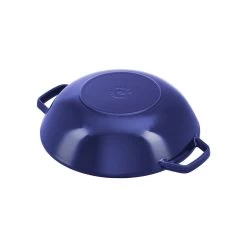 Staub Wok Con Coperchio In Vetro Rotondo - 30 Cm, Blu Scuro -Cucina Negozio 40511 467 0 5