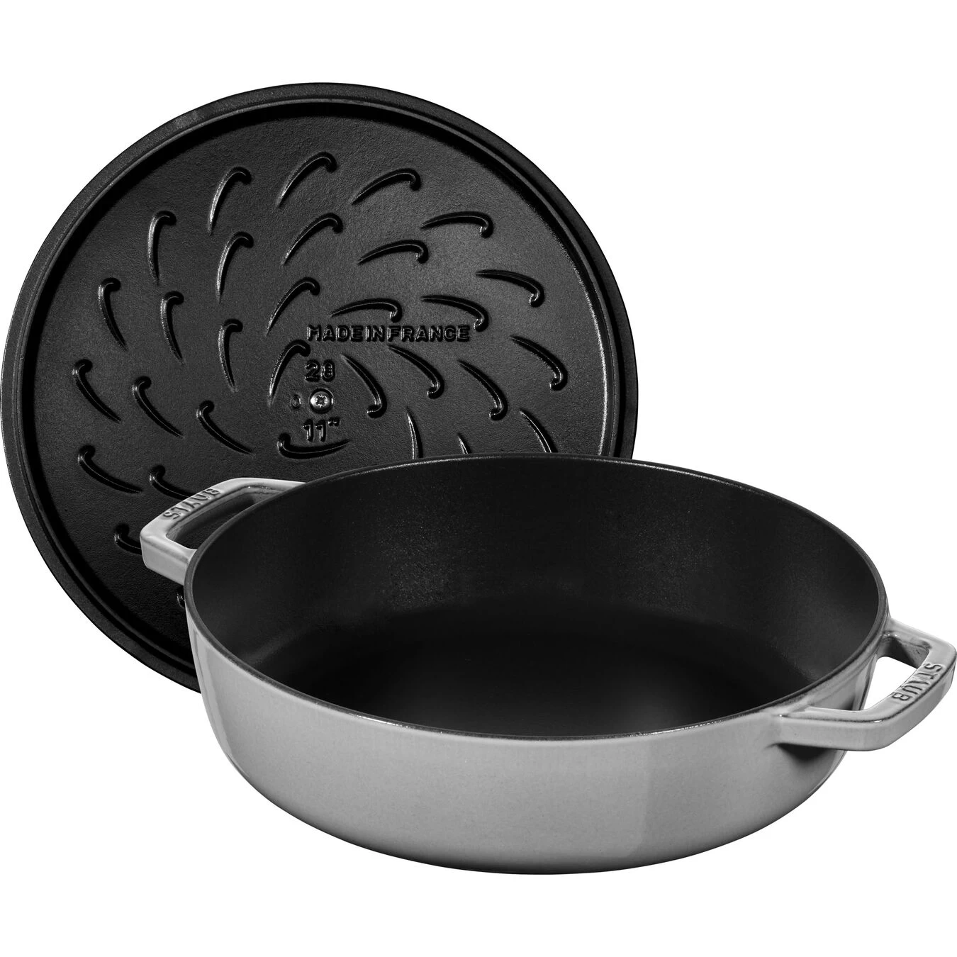 Staub Tegame Chistera Rotondo - 24 Cm, Grigio Grafite 3 Staub Tegame Chistera Rotondo - 24 Cm, Grigio Grafite - immagine 3