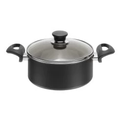 Ballarini Casseruola Con Coperchio In Vetro - 24 Cm, Alluminio, Granitium