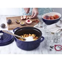 Staub Cocotte Rotonda - 24 Cm, Blu Scuro -Cucina Negozio 750036209