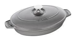 Staub Pirofila Con Coperchio Ovale - 23 Cm, Grigio Grafite